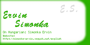 ervin simonka business card